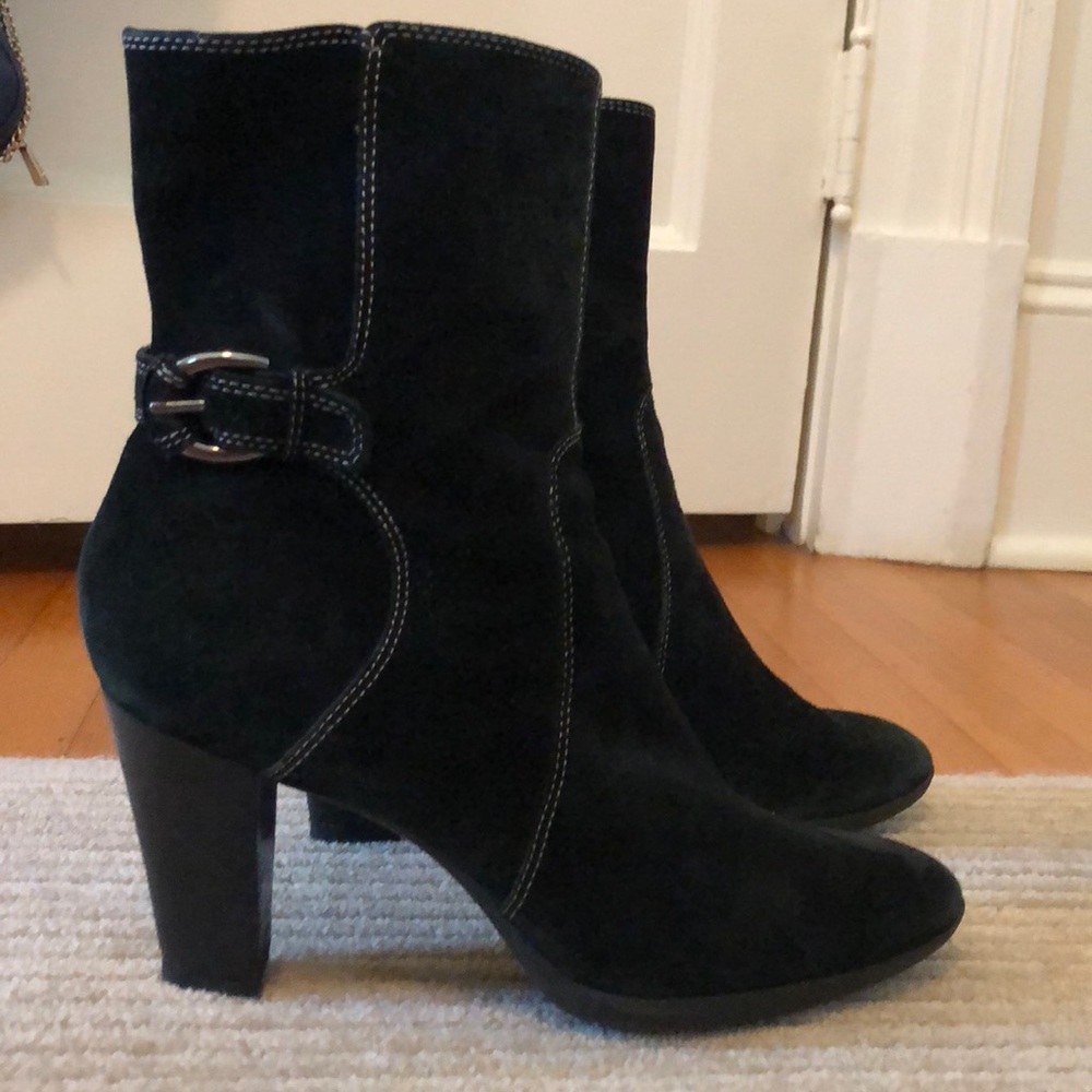 Circa Black Suede Heeled Boots